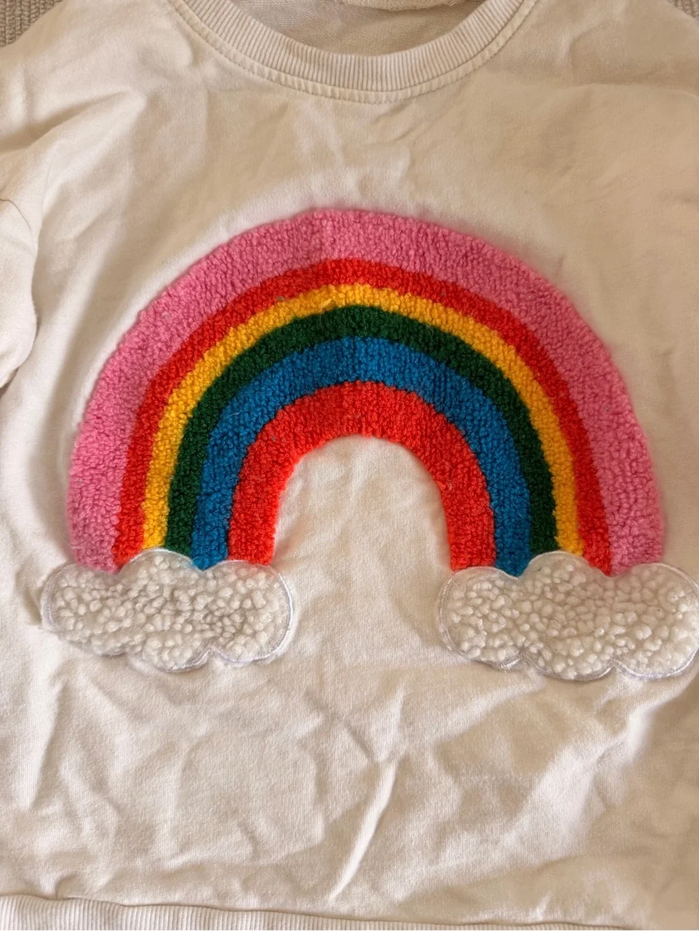 Kids Cream Sweatshirt with Rainbow Patch 6